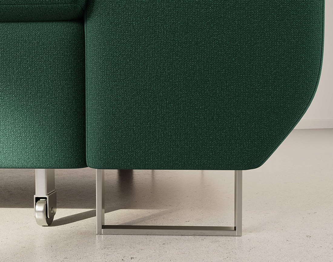 Canapé d'angle gauche 6 places convertible avec coffre et têtières réglables en velours Pablo