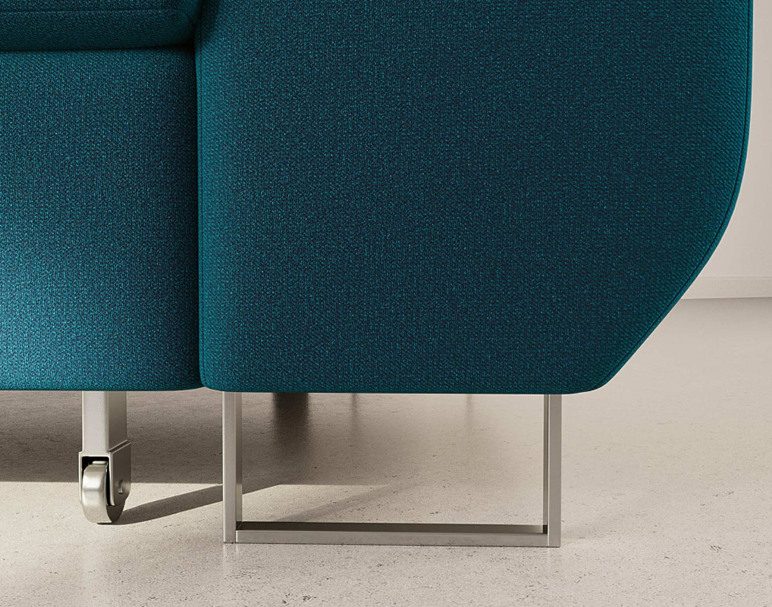 Canapé d'angle gauche 6 places convertible avec coffre et têtières réglables en velours Pablo