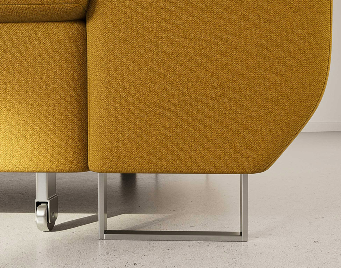 Canapé d'angle gauche 6 places convertible avec coffre et têtières réglables en velours Pablo