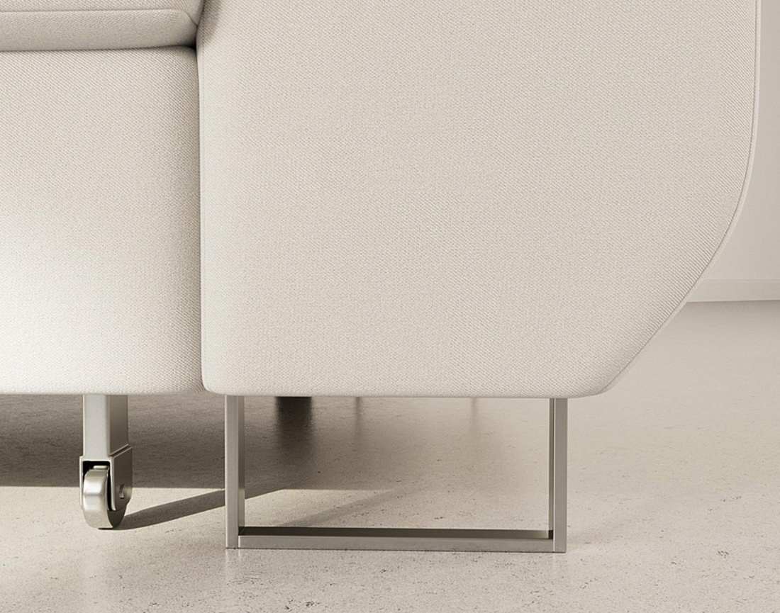 Canapé d'angle gauche 6 places convertible avec coffre et têtières réglables en velours Pablo