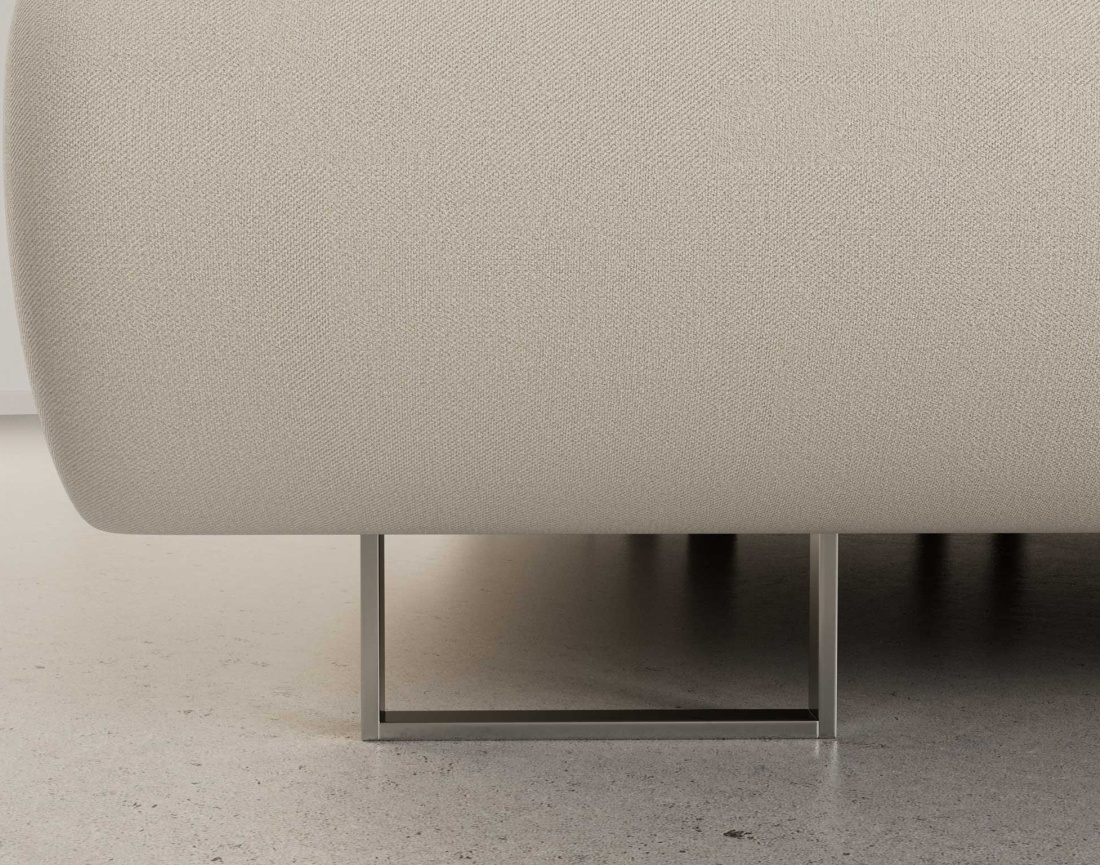 Canapé panoramique en U 7 places convertible avec coffres et têtières réglables en velours Pablo