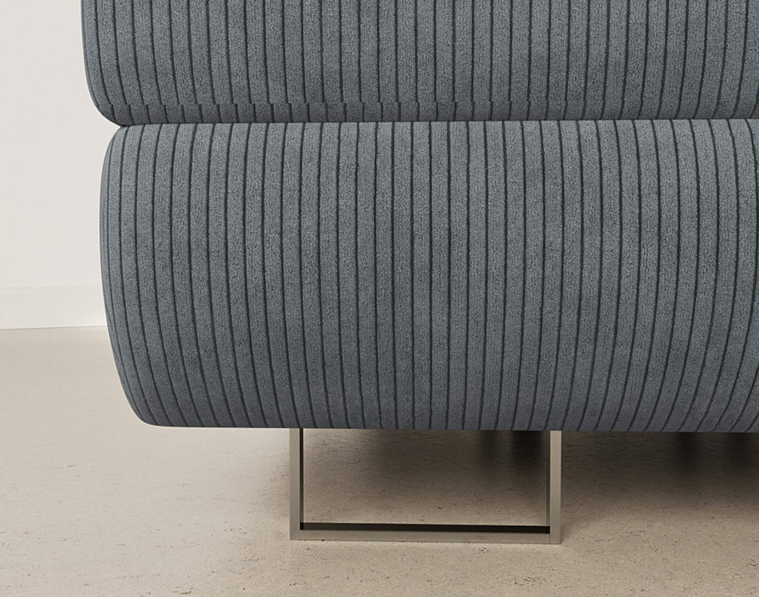 Canapé d'angle gauche 6 places convertible avec coffre et têtières réglables en velours côtelé Pablo