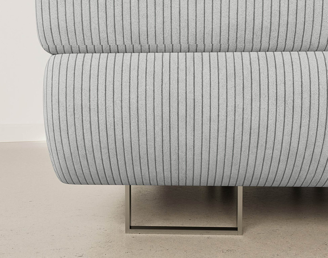 Canapé d'angle gauche 6 places convertible avec coffre et têtières réglables en velours côtelé Pablo