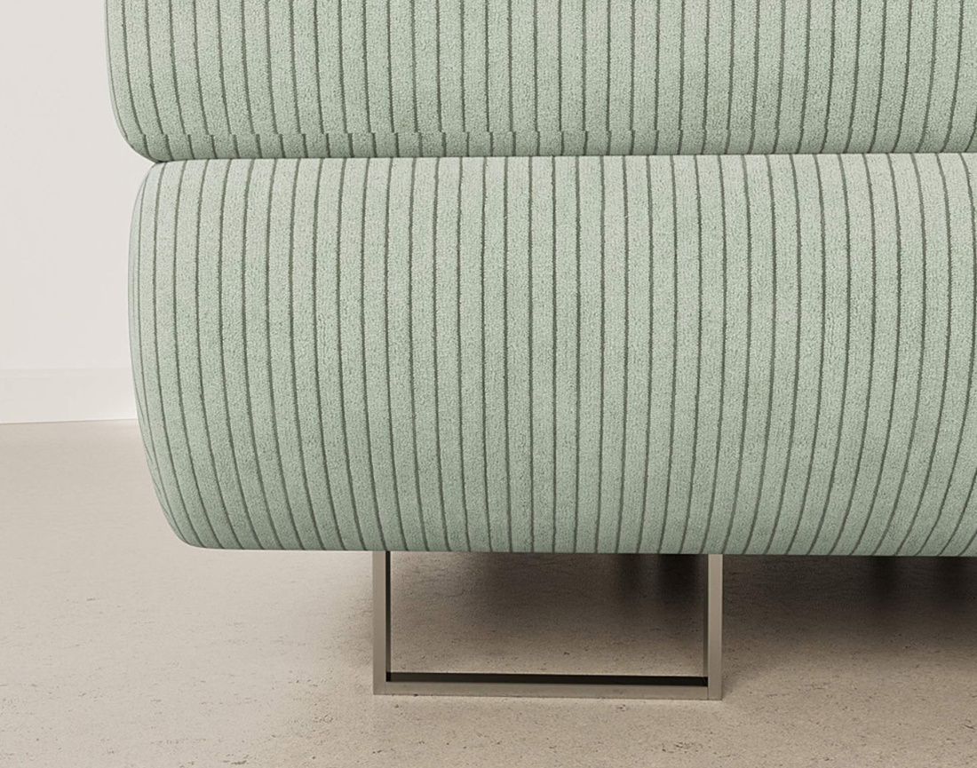 Canapé d'angle gauche 6 places convertible avec coffre et têtières réglables en velours côtelé Pablo