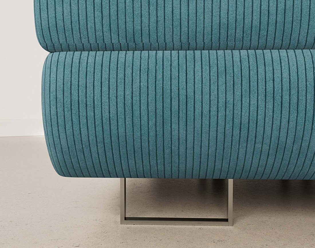 Canapé d'angle gauche 6 places convertible avec coffre et têtières réglables en velours côtelé Pablo