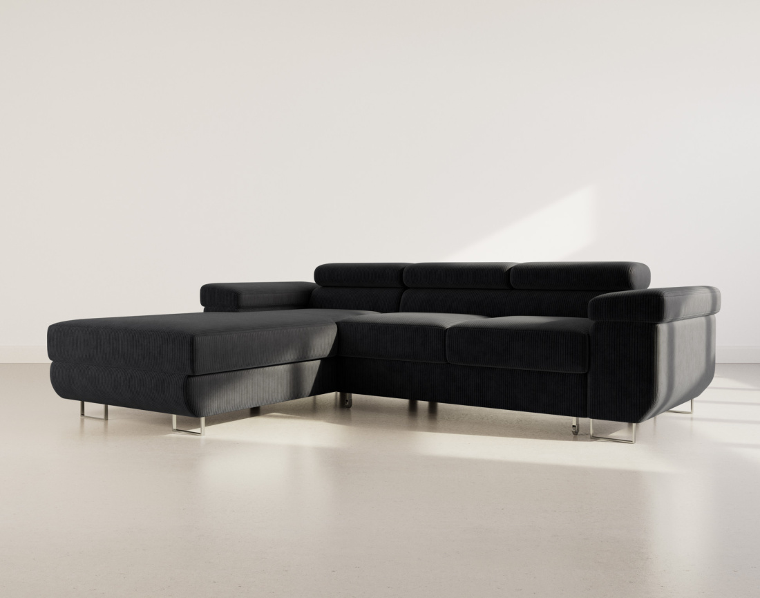 Canapé d'angle gauche 6 places convertible Pablo - Best Mobilier