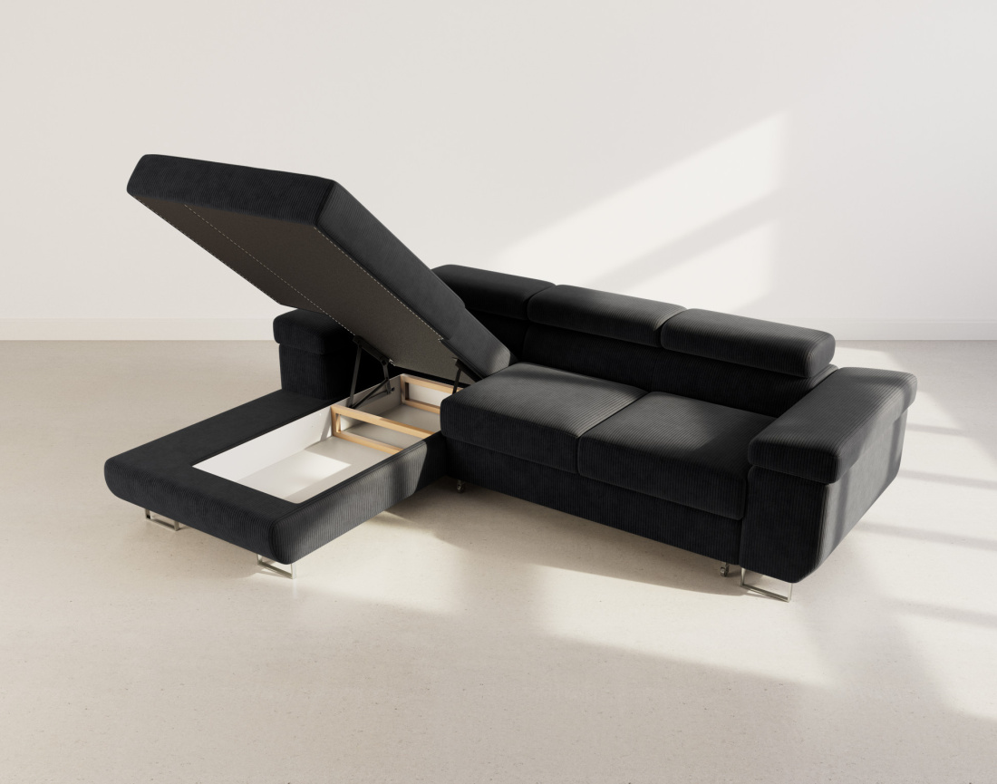 Canapé d'angle gauche 6 places convertible Pablo - Best Mobilier