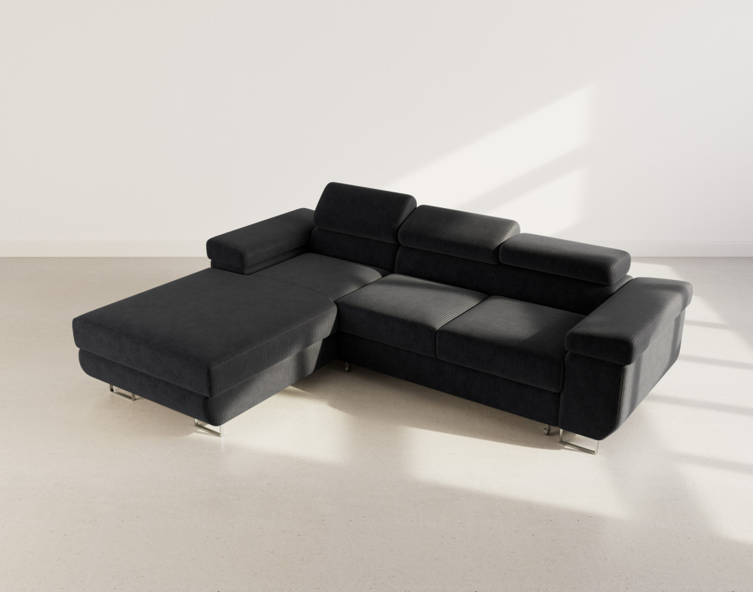 Canapé d'angle gauche 6 places convertible Pablo - Best Mobilier