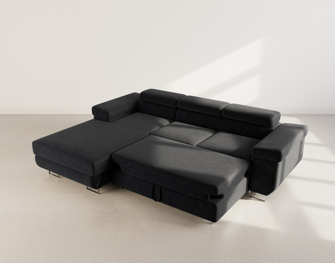 Canapé d'angle gauche 6 places convertible Pablo - Best Mobilier