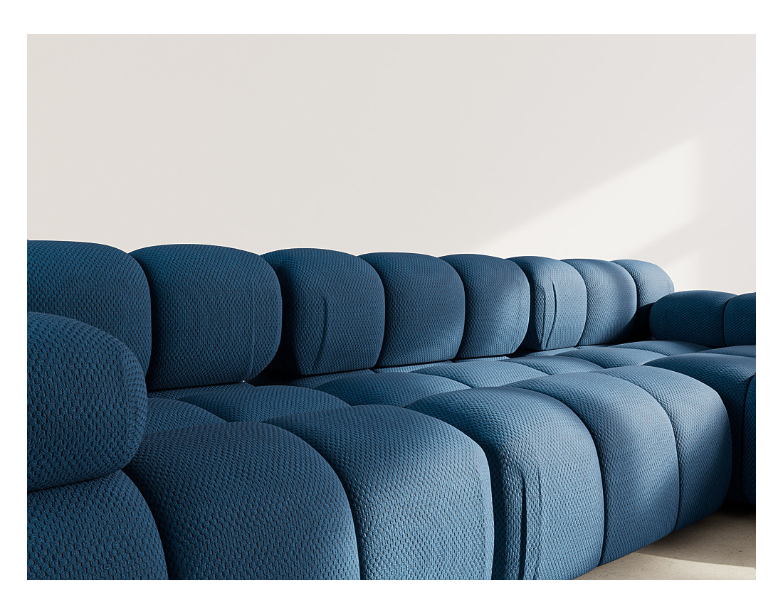 Canapé modulable d'angle droit 4 places en velours texturé Ruby