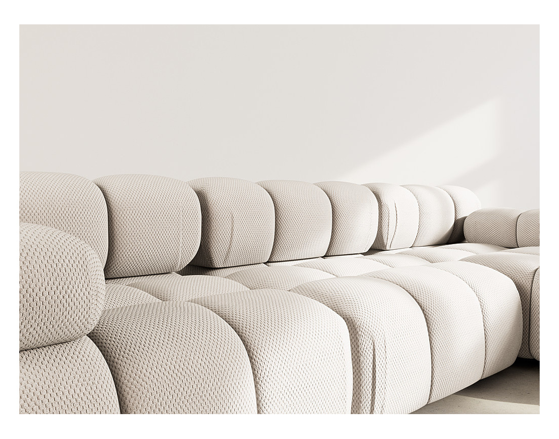 Canapé modulable d'angle droit 4 places en velours texturé Ruby