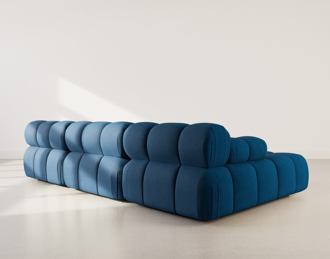 Canapé modulable d'angle gauche 4 places en velours texturé Ruby