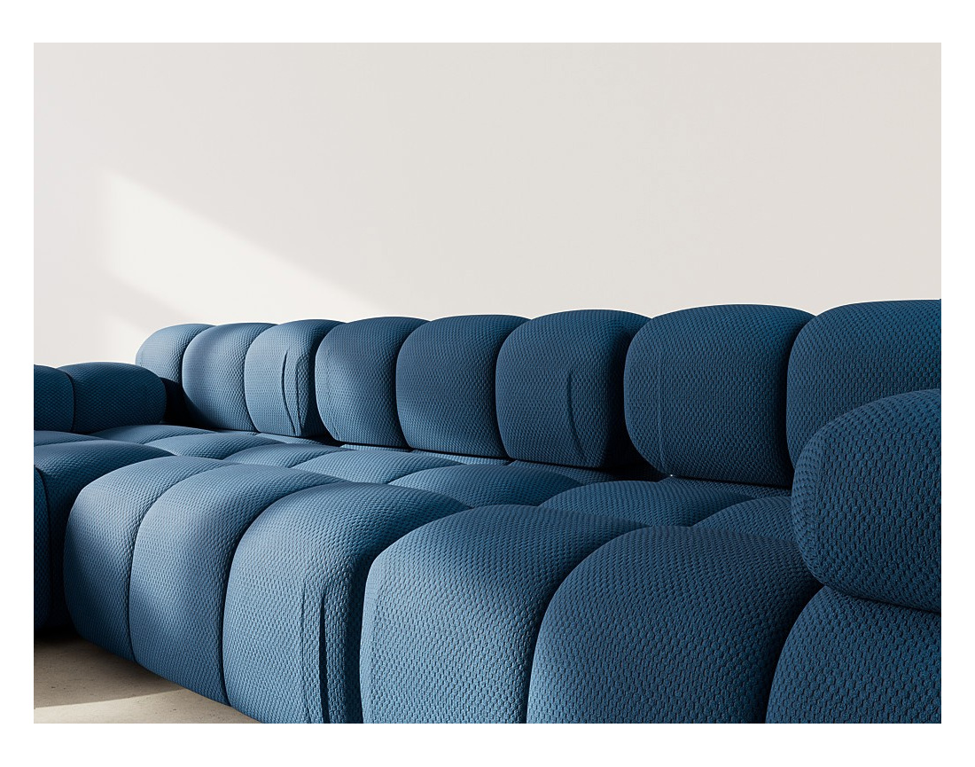 Canapé modulable d'angle gauche 4 places en velours texturé Ruby