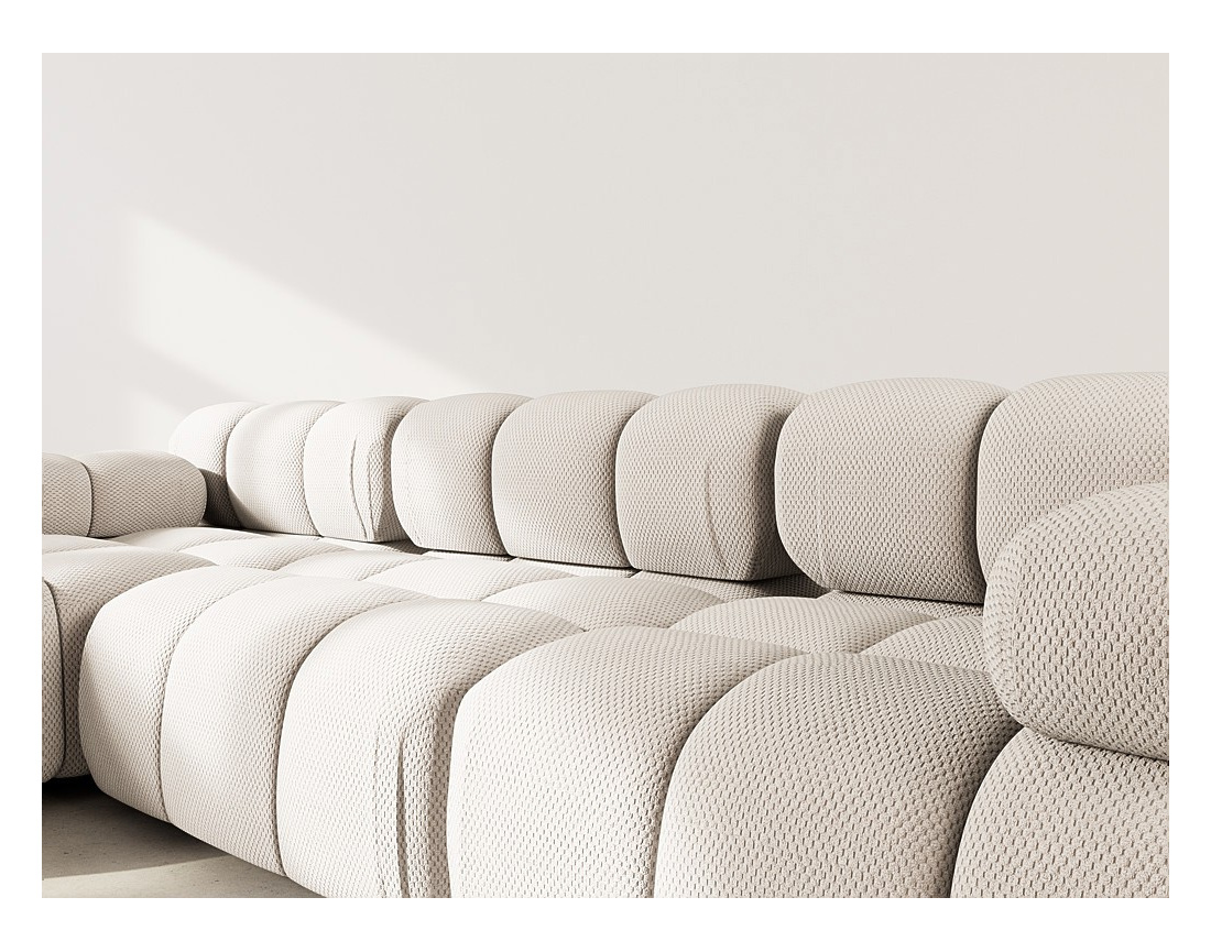 Canapé modulable d'angle gauche 4 places en velours texturé Ruby