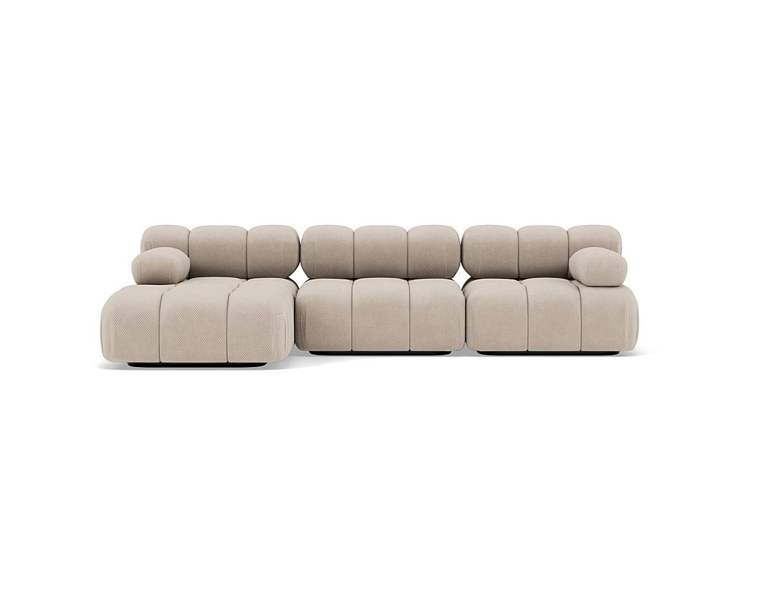 Canapé modulable d'angle gauche 4 places en velours texturé Ruby