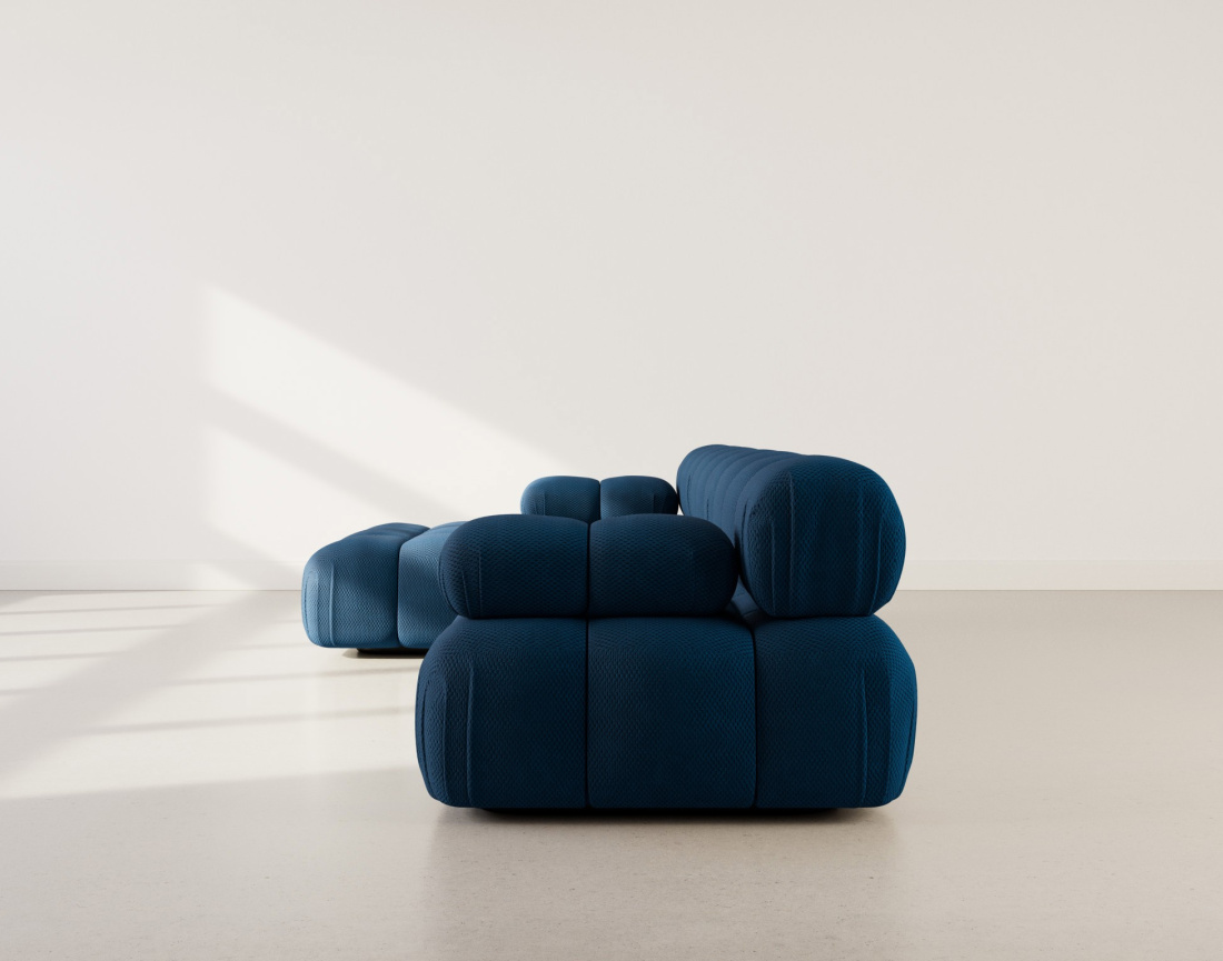 Canapé modulable d'angle gauche 4 places en velours texturé Ruby