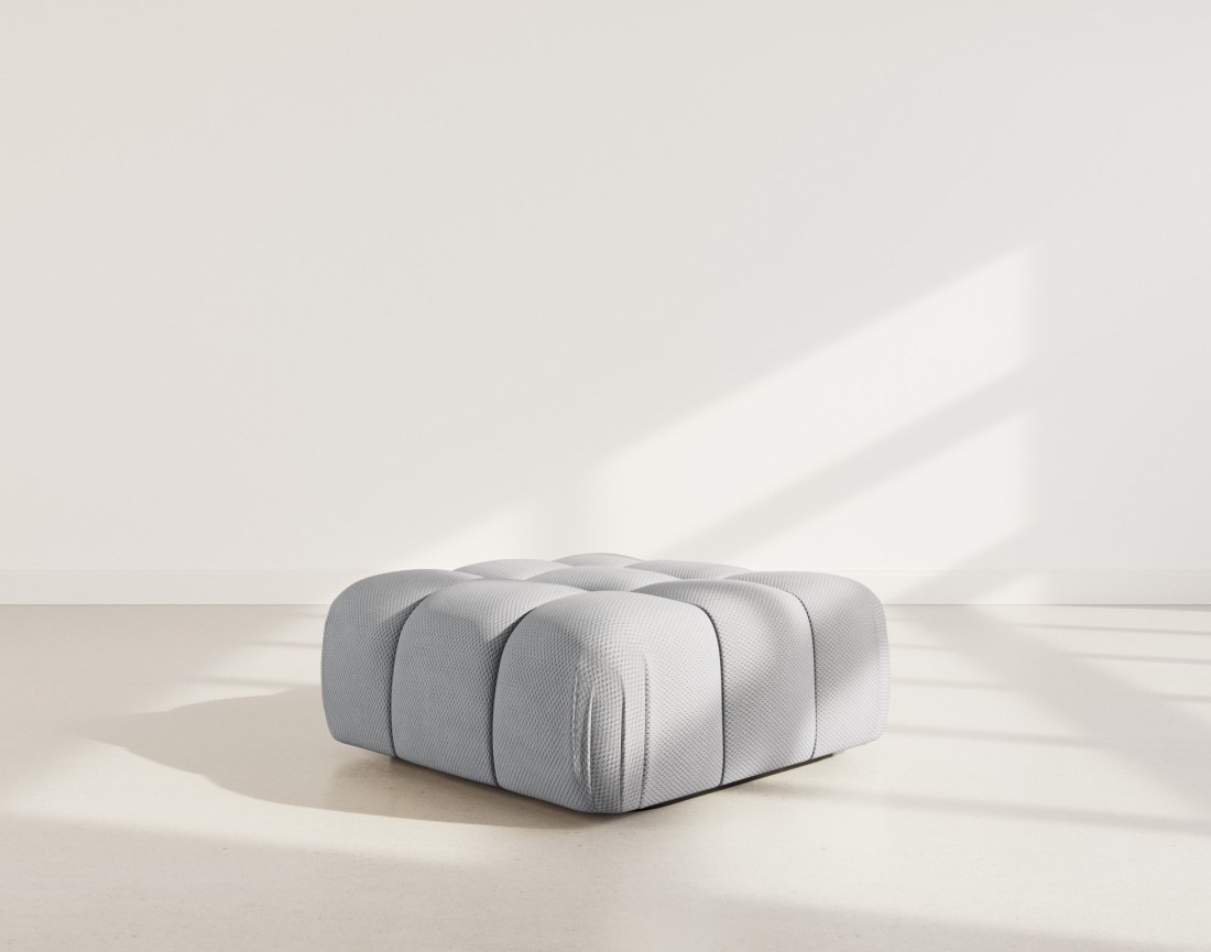 Pouf en velours texturé Ruby