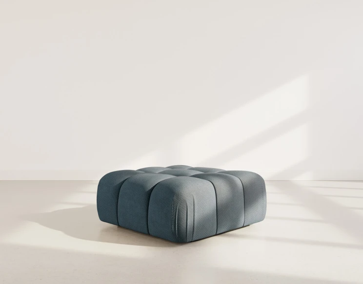 Pouf en velours texturé Ruby