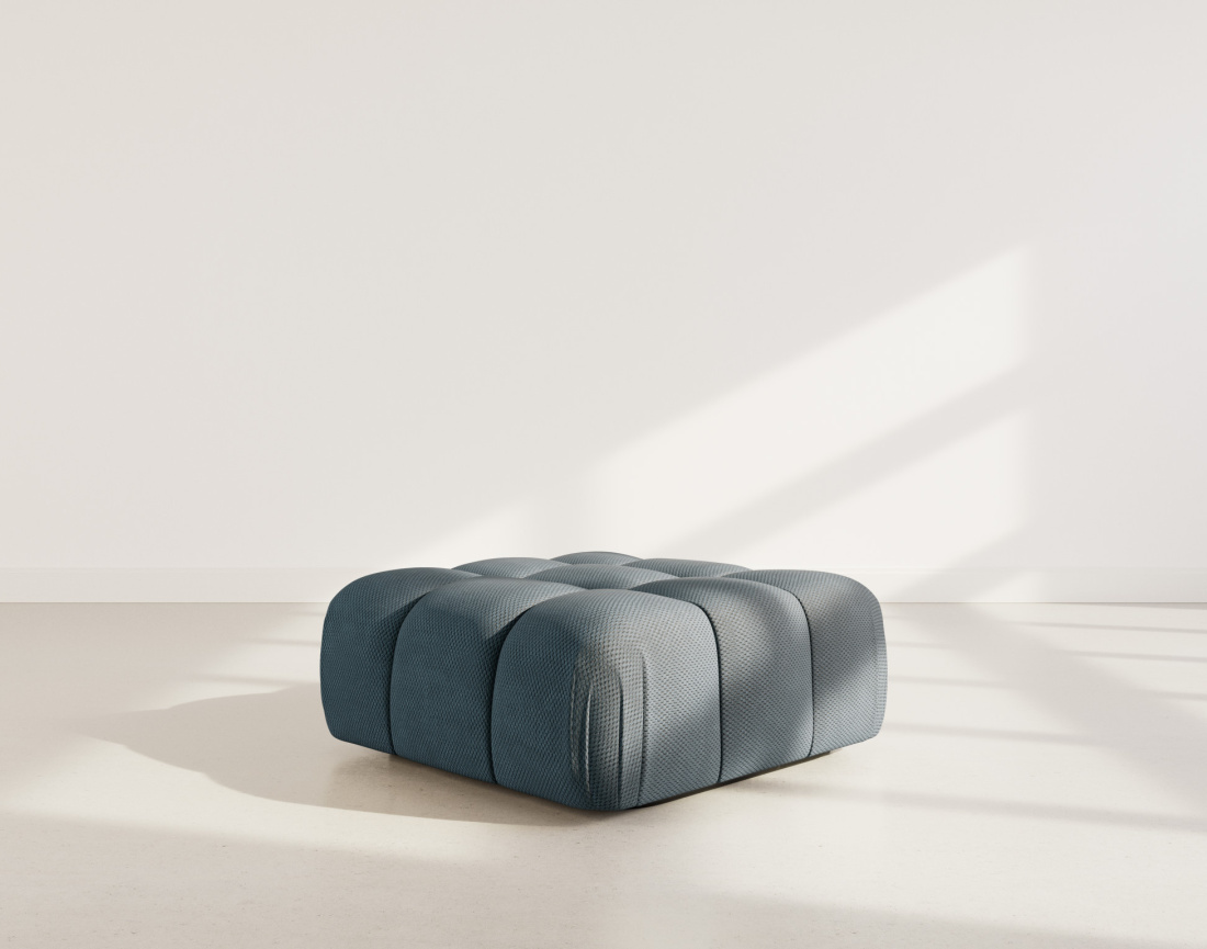 Pouf en velours texturé Ruby