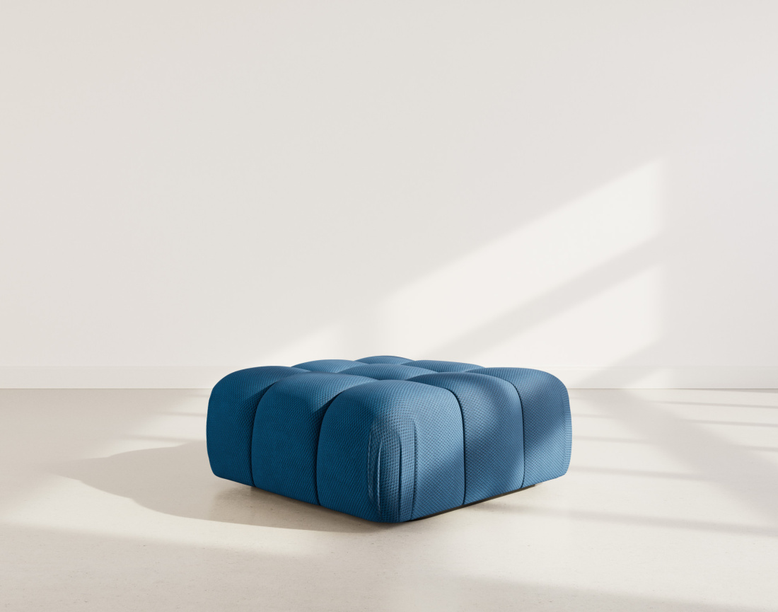 Pouf en velours texturé Ruby