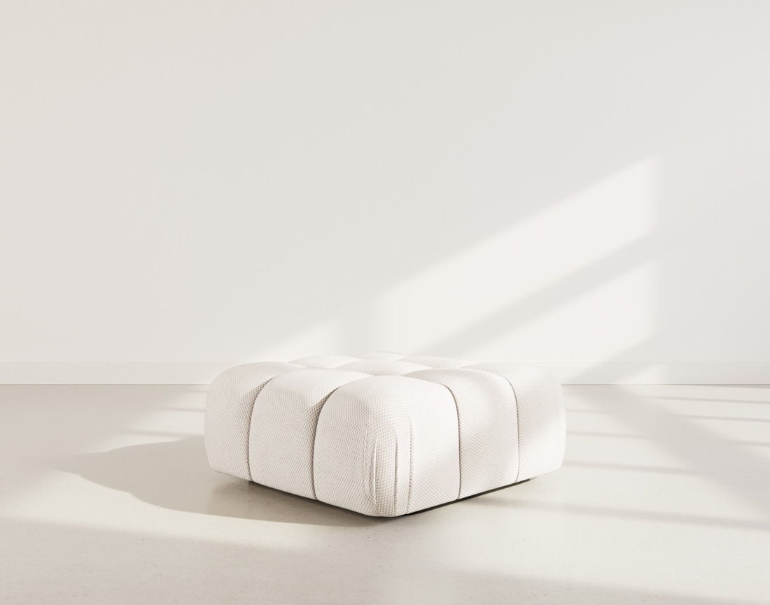 Pouf en velours texturé Ruby