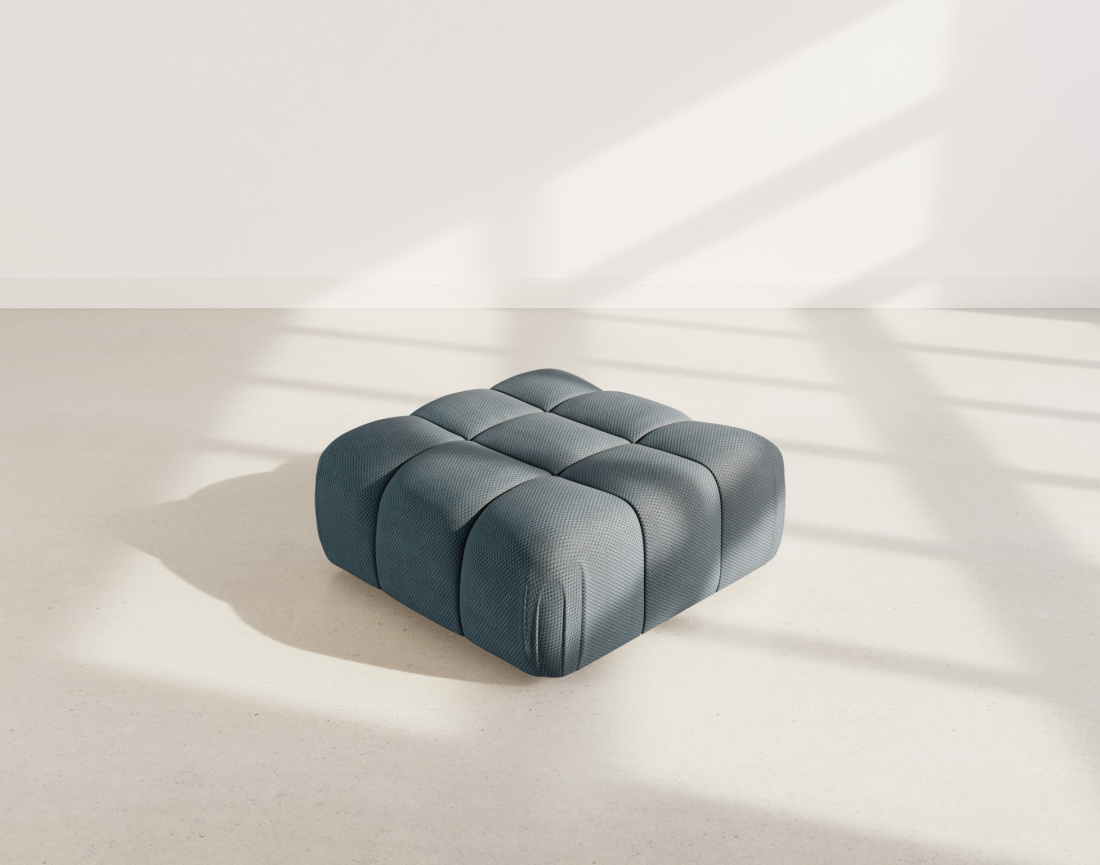 Pouf en velours texturé Ruby