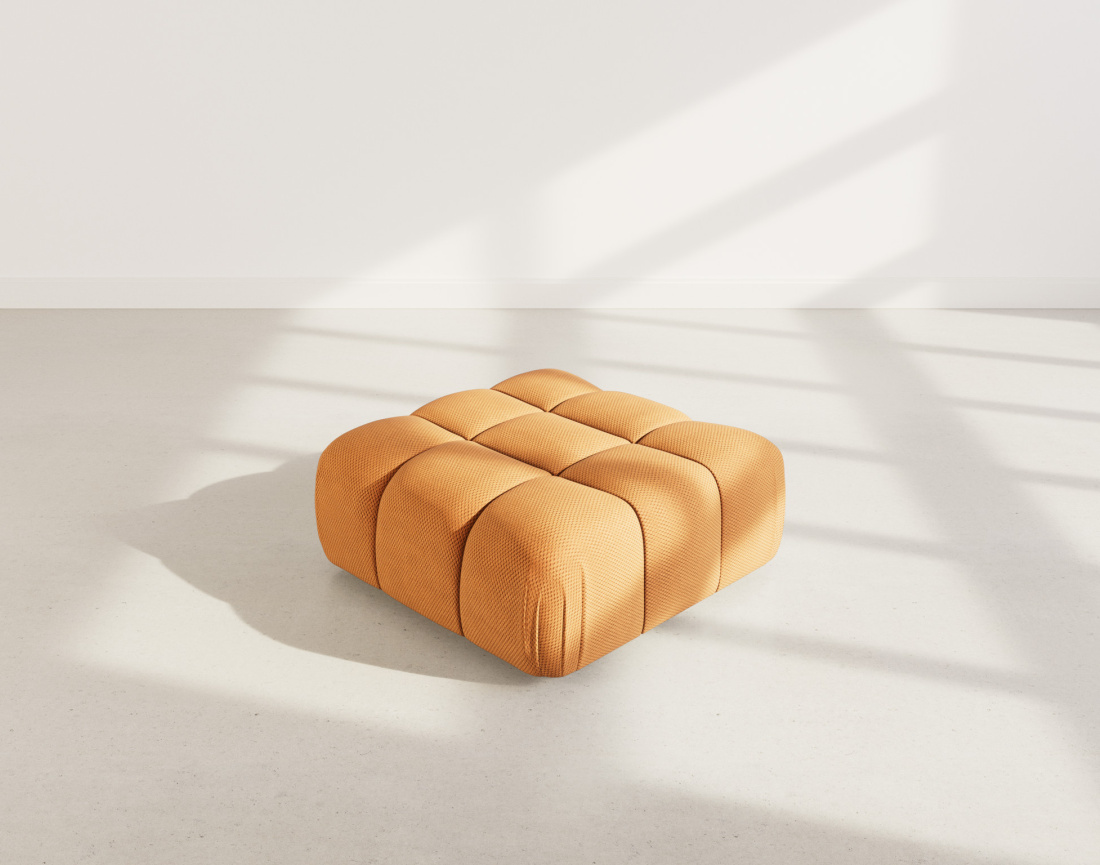 Pouf en velours texturé Ruby