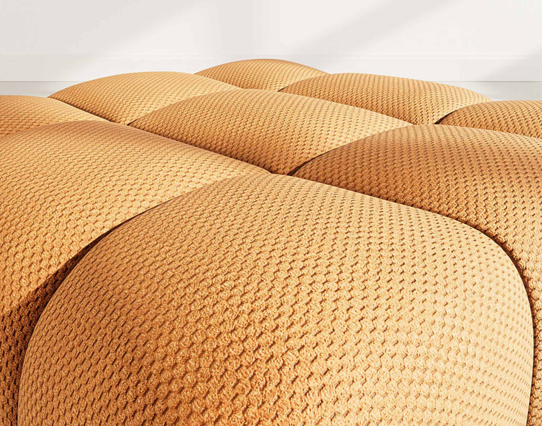 Pouf en velours texturé Ruby