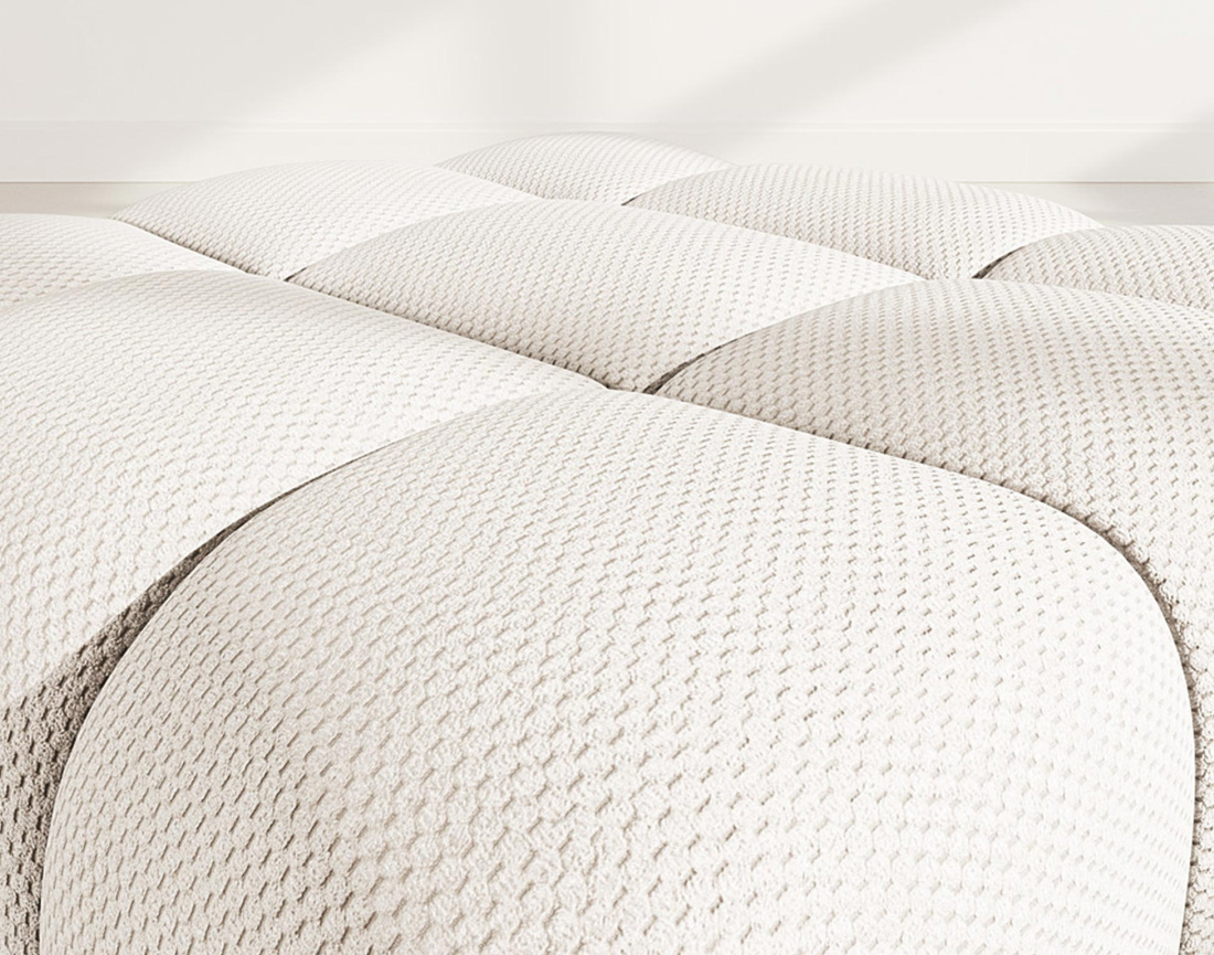 Pouf en velours texturé Ruby