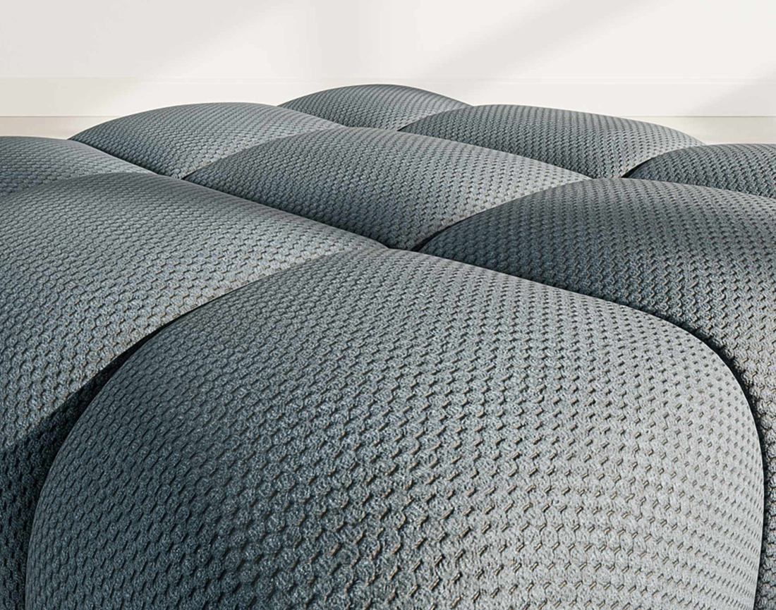 Pouf en velours texturé Ruby