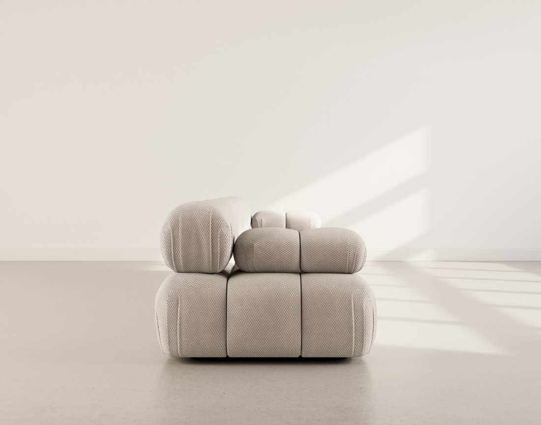 Canapé droit modulable 3 places en velours texturé Ruby