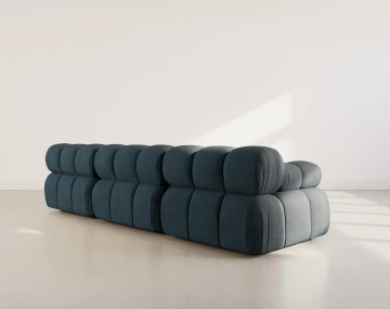 Canapé droit modulable 3 places en velours texturé Ruby