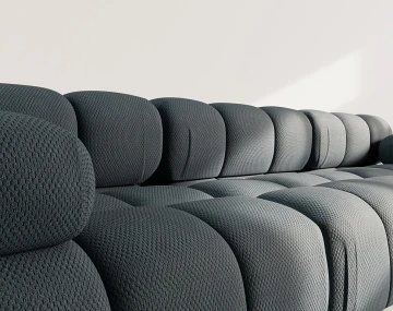 Canapé droit modulable 3 places en velours texturé Ruby