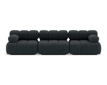 Canapé droit modulable 3 places en velours texturé Ruby