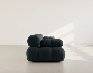Canapé droit modulable 3 places en velours texturé Ruby