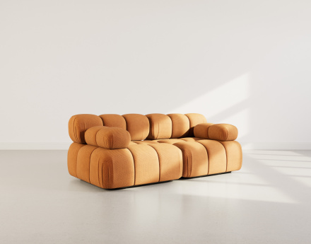 Canapé droit modulable 2 places en velours texturé Ruby