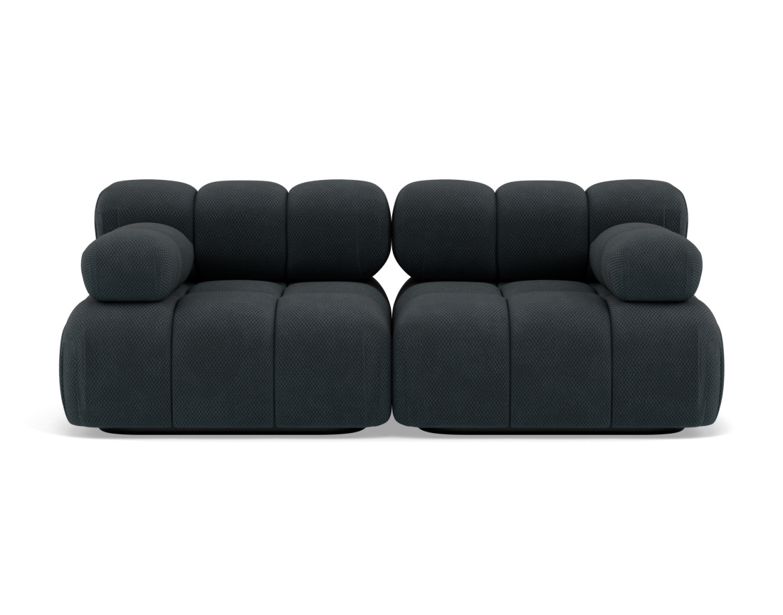 Canapé droit modulable 2 places en velours texturé Ruby