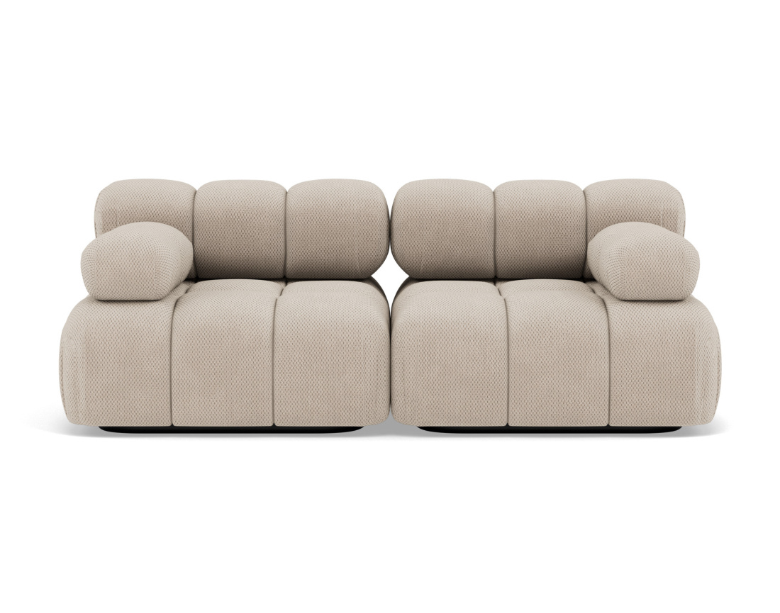 Canapé droit modulable 2 places en velours texturé Ruby