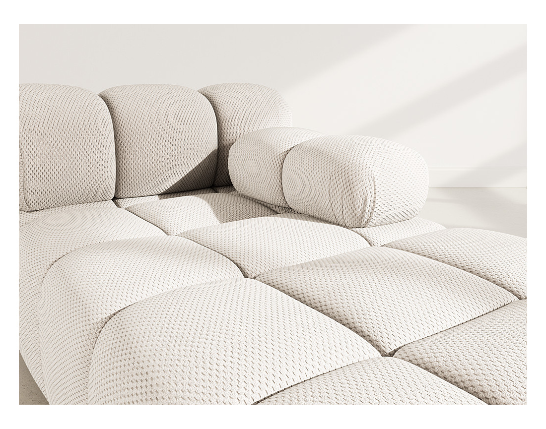 Module d'assise méridienne droite en velours texturé Ruby