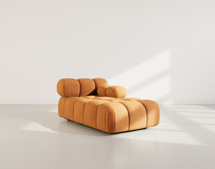 Module d'assise méridienne droite en velours texturé Ruby