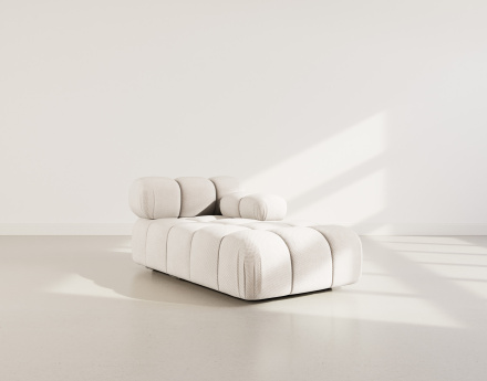 Module d'assise méridienne droite en velours texturé Ruby