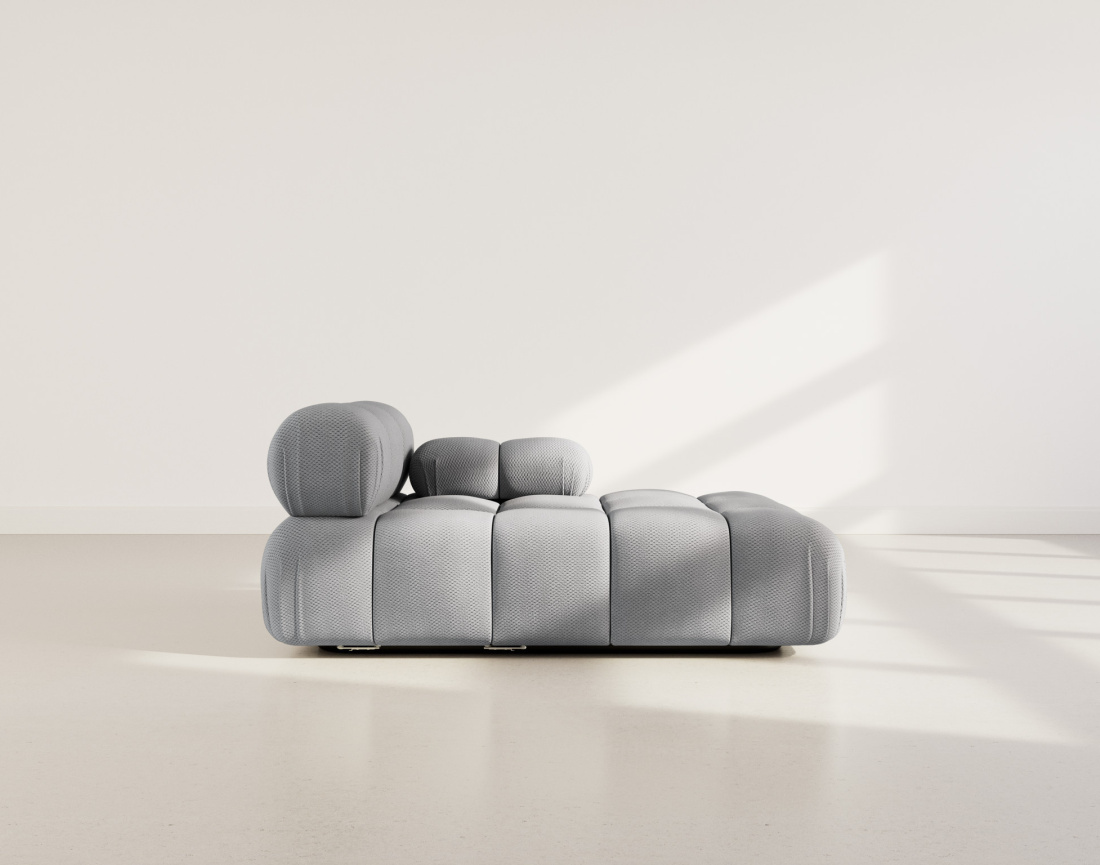 Module d'assise méridienne droite en velours texturé Ruby