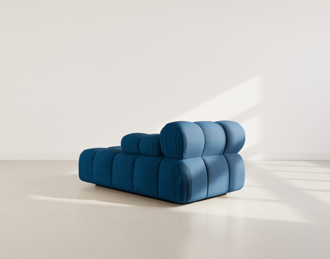 Module d'assise méridienne droite en velours texturé Ruby