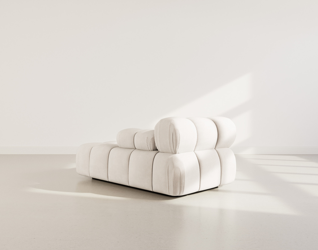 Module d'assise méridienne droite en velours texturé Ruby