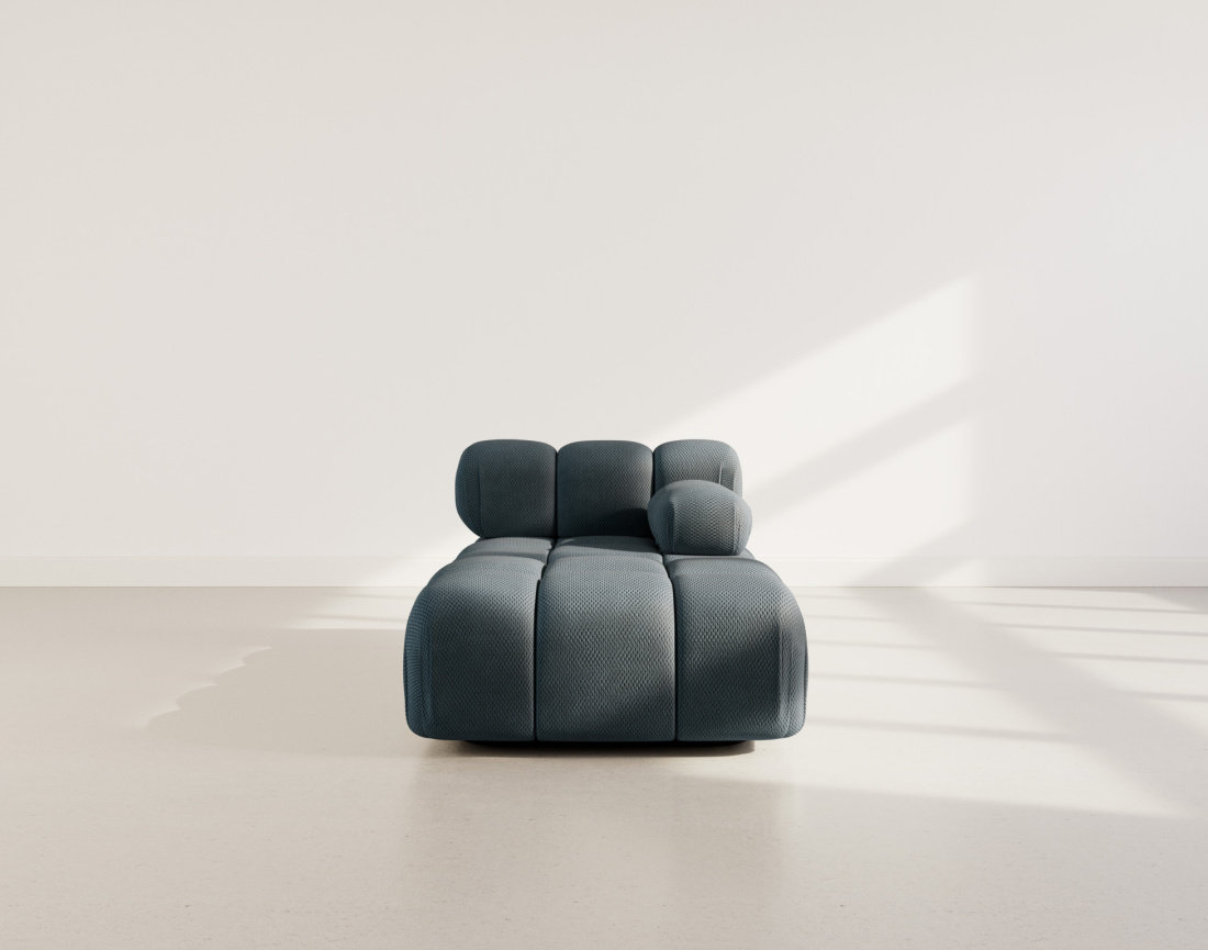 Module d'assise méridienne droite en velours texturé Ruby