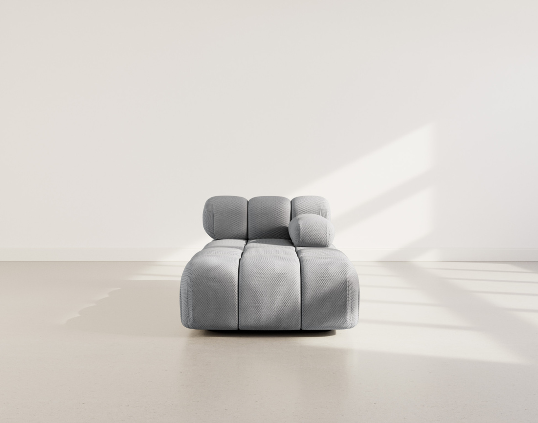 Module d'assise méridienne droite en velours texturé Ruby