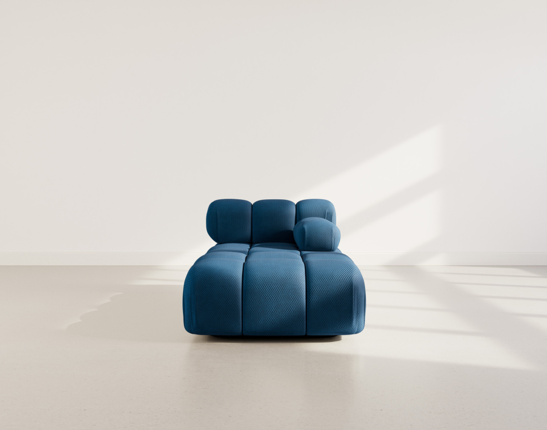 Module d'assise méridienne droite en velours texturé Ruby