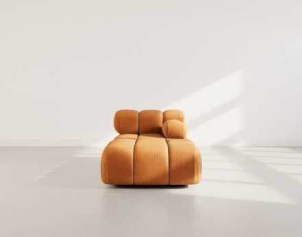 Module d'assise méridienne droite en velours texturé Ruby