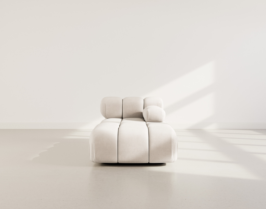 Module d'assise méridienne droite en velours texturé Ruby