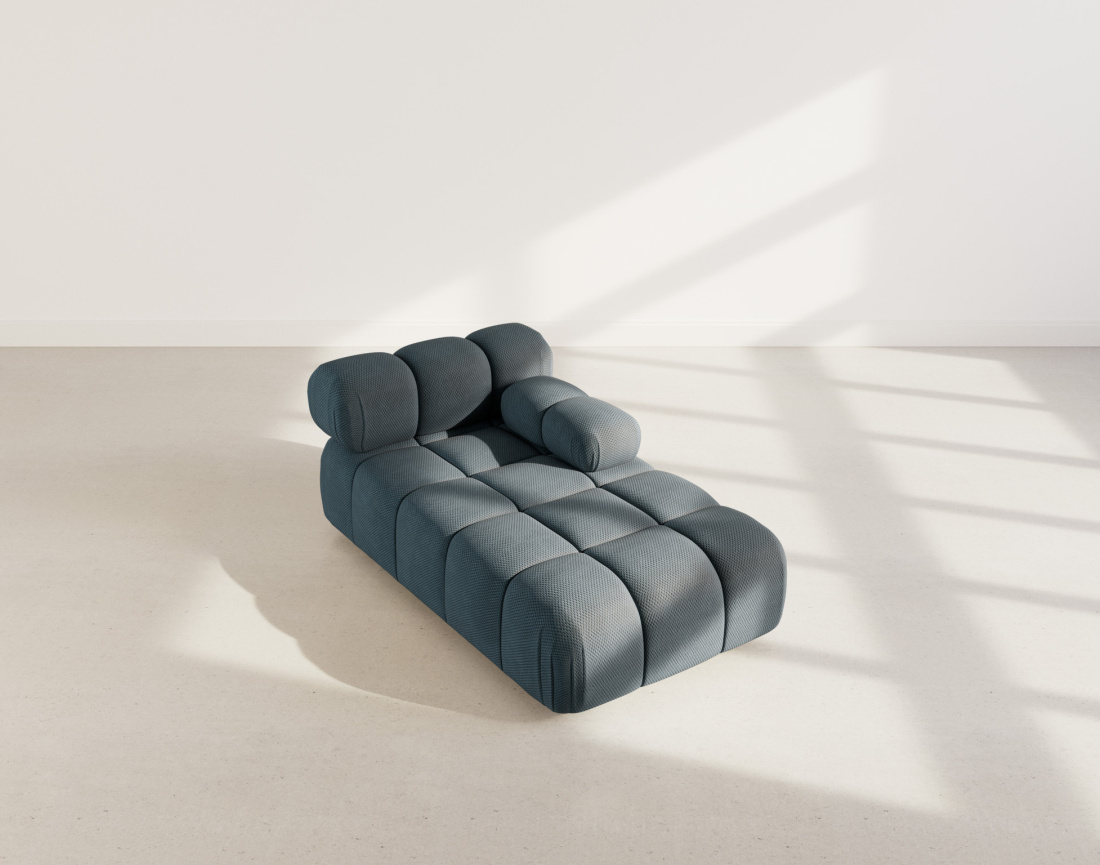 Module d'assise méridienne droite en velours texturé Ruby